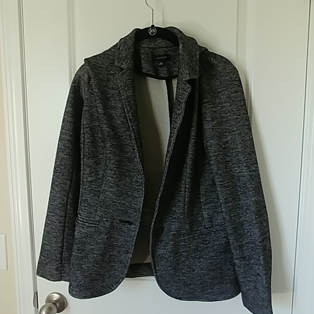 Ann Taylor Dark Heather Grey Sweatshirt Blazer